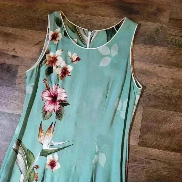 Hawaiian Birds of Paradise Hibiscus Maxi Dress Size Small - Picture 2 of 8